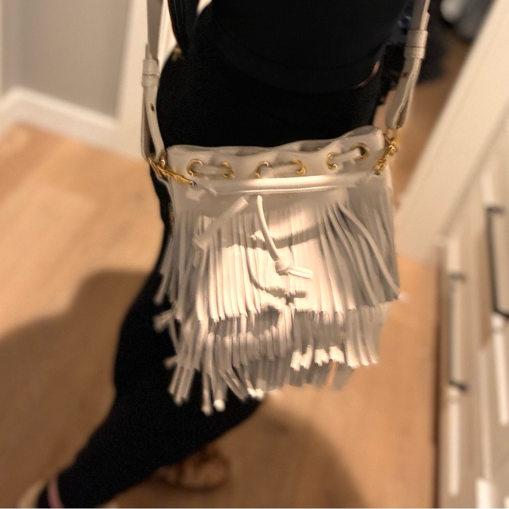Saint Laurent White Fringe crossbody, handbag